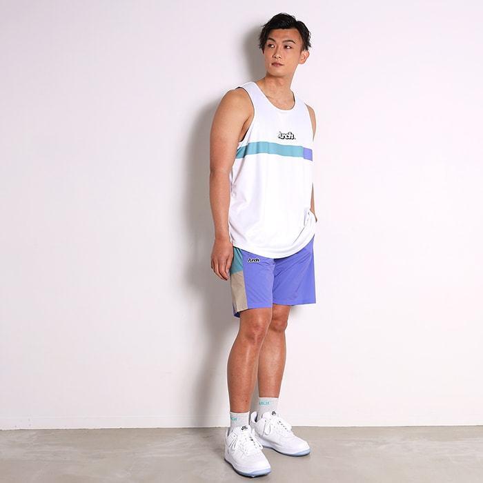 Arch color block rev. tank 【T222-104】white/black |  | 08