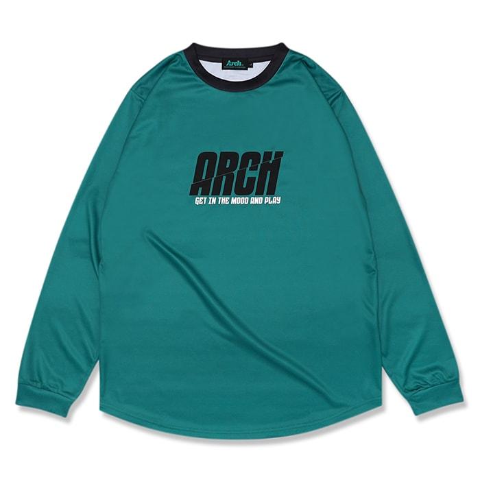 Arch split  logo  L/S tee 【T323120】teal | 