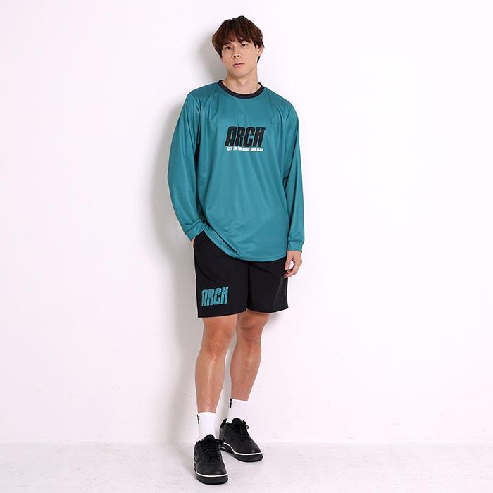 Arch split  logo  L/S tee 【T323120】teal |  | 04