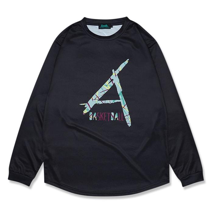 Arch scratched L/S tee 【T324102】black | 