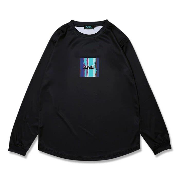 Arch paint stripe L/S tee【T324111】black | 