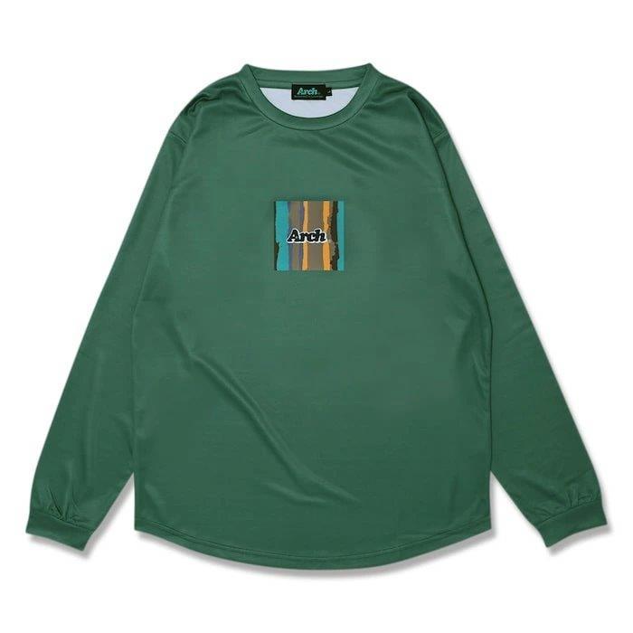 Arch paint stripe L/S tee【T324112】green | 