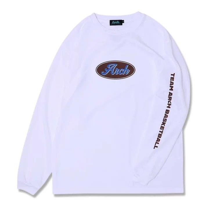 Arch oval logo L/S tee 【T324116】white | 