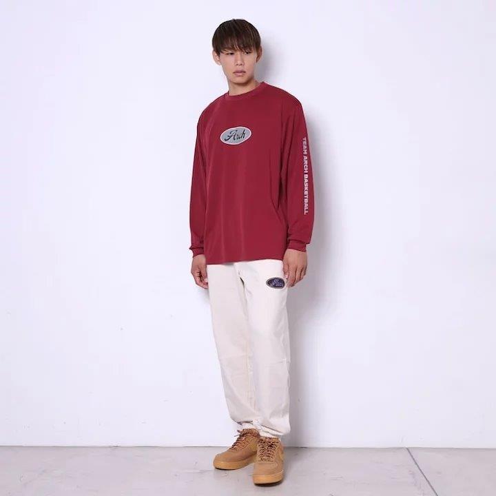Arch oval logo L/S tee 【T324118】burgundy |  | 05