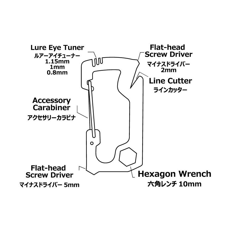 ABU アブガルシア マルチツールカラビナ シルバー / ネコポス便OK | Abu Garcia | 01