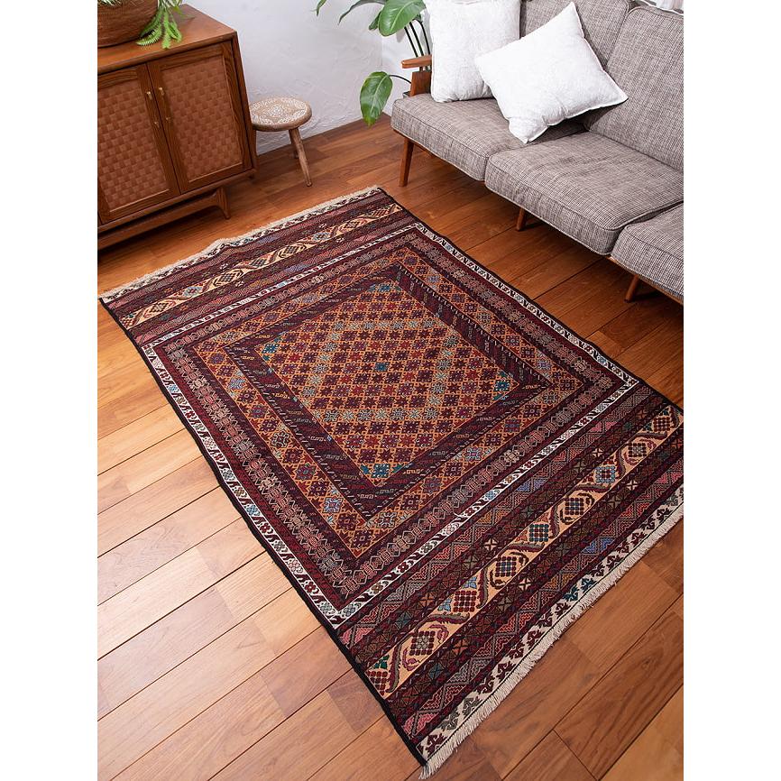 送料無料 スマック スマック織り キリム Kilim (一点物)バルーチ 送料無料 スマック スマック織り キリム Kilim (一点物)バルーチ