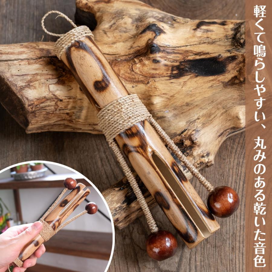 バリ島楽器 ナチュラルクラッパー 民族楽器 竹と木の楽器 軽やかに響く