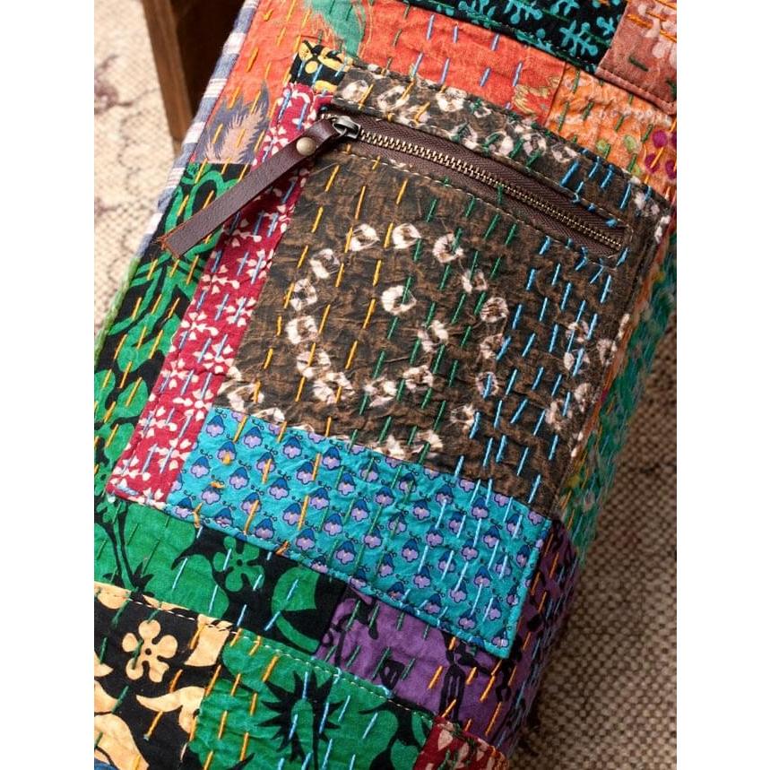 送料無料 ラリーキルト カンタ刺繍 バッグ パッチワーク 〔一点もの