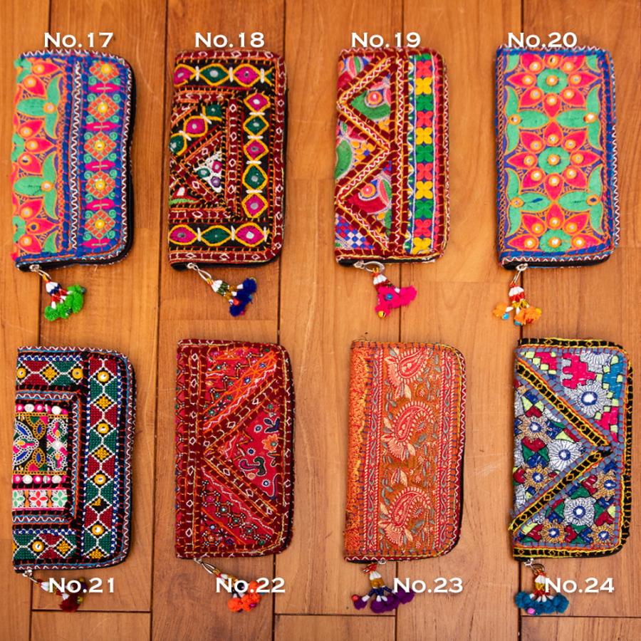 財布 長財布 カッチ刺繍 古布 (1点物)カッチ刺繍の長財布 パッチ 財布 長財布 カッチ刺繍 古布 (1点物)カッチ刺繍の長財布 パッチ