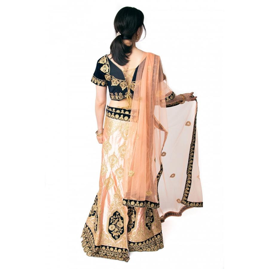 送料無料 パーティードレス コスプレ ウェディングドレス インドのレヘンガドレスセット 民族衣装 サリー｜tirakita-shop｜06