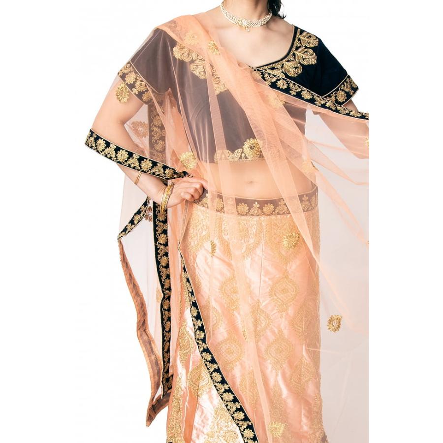 送料無料 パーティードレス コスプレ ウェディングドレス インドのレヘンガドレスセット 民族衣装 サリー｜tirakita-shop｜10