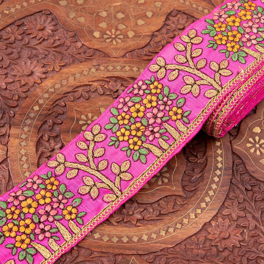 Gota embroidery 刺繍 更紗 (極太幅8cm) チロリアンテープ Gota embroidery 刺繍 更紗 (極太幅8cm) チロリアンテープ
