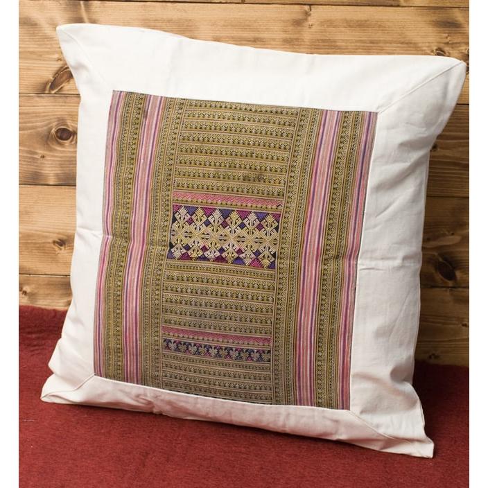 送料無料 クッションカバー ベトナム モン族.伝統模様 1点もの 美術品