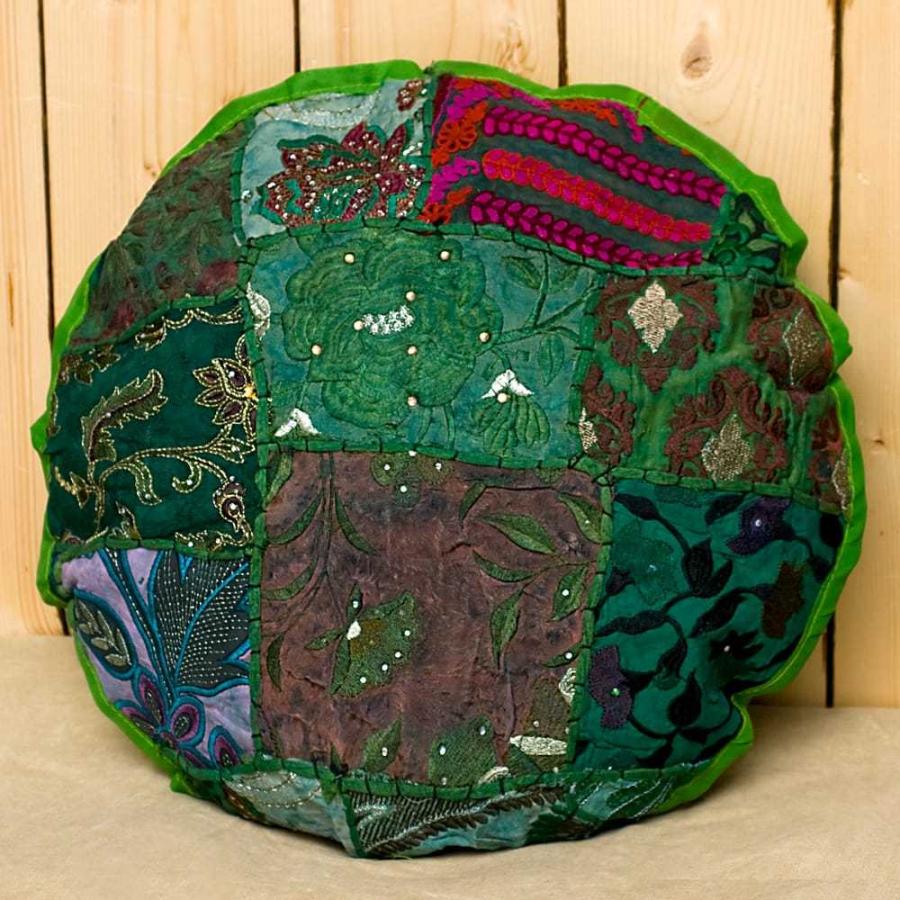 クッションカバー パッチワーク ラジャスタン 刺繍 ラジャスタン刺繍の