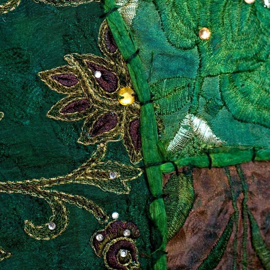 クッションカバー パッチワーク ラジャスタン 刺繍 ラジャスタン刺繍の