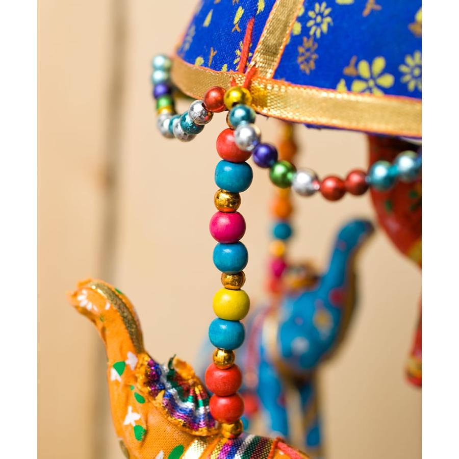 ハンギング ぞう ゾウのハンギング1連(15cm程度) 青 アジア アジアン 飾り エスニック インド 雑貨｜tirakita-shop｜05