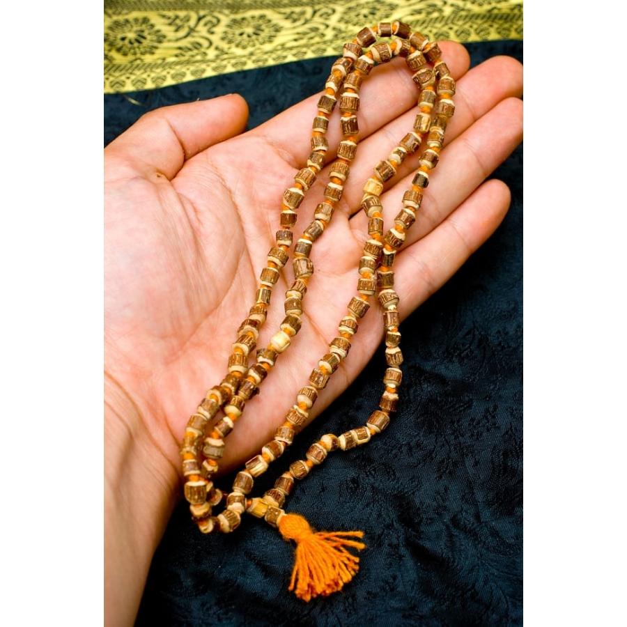 数珠 インドの数珠 ネックレス 首飾り トゥルシー（ホーリーバジル）の数珠 ルドラクシャ 菩提樹 アジア｜tirakita-shop｜04