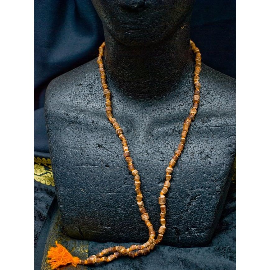 数珠 インドの数珠 ネックレス 首飾り トゥルシー（ホーリーバジル）の数珠 ルドラクシャ 菩提樹 アジア｜tirakita-shop｜05