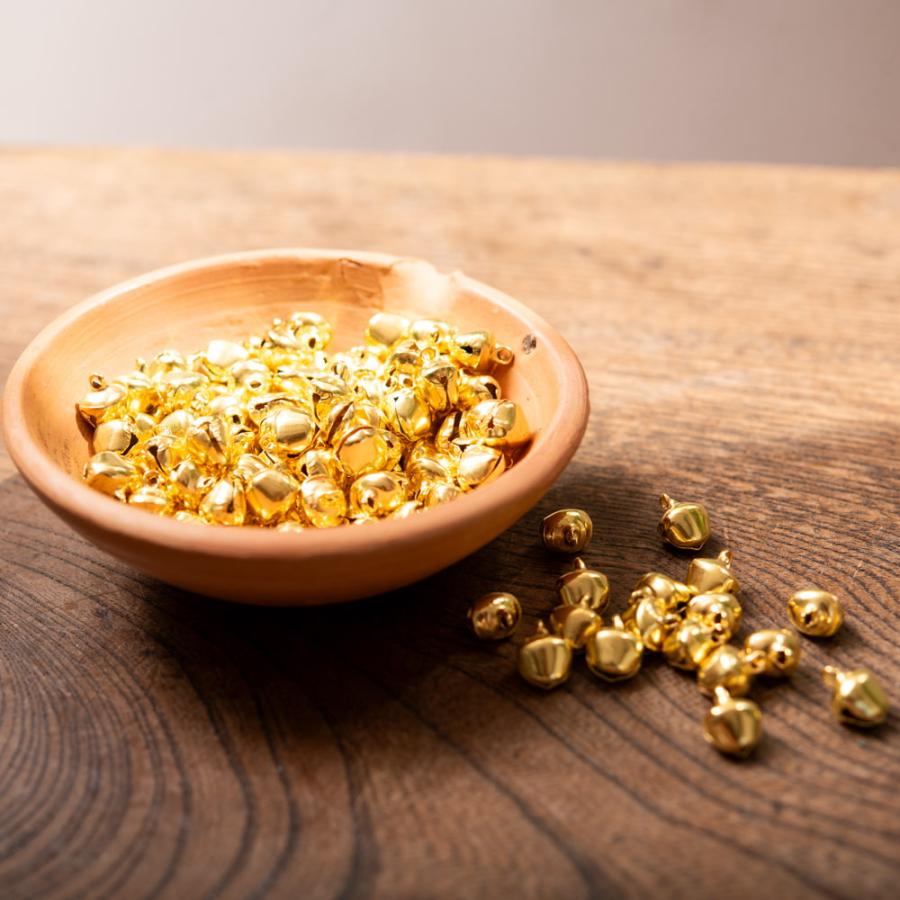 ベル 手芸 グングル 鈴 鈴セット ゴールド 50g およそ120個程度 金色