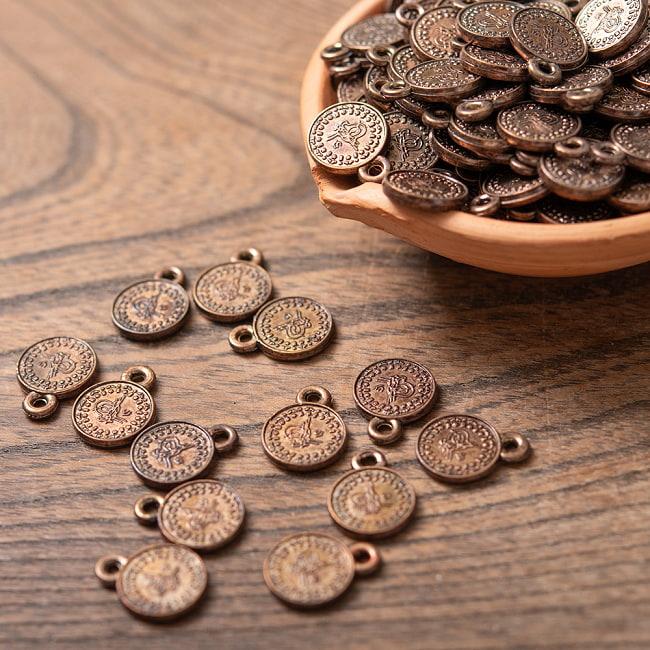 13682 インド古代のデザインの銅製旧貨幣6枚セット コイン 手芸 ブロンズ 銅色 インドのレプリカコインパーツセット 50g