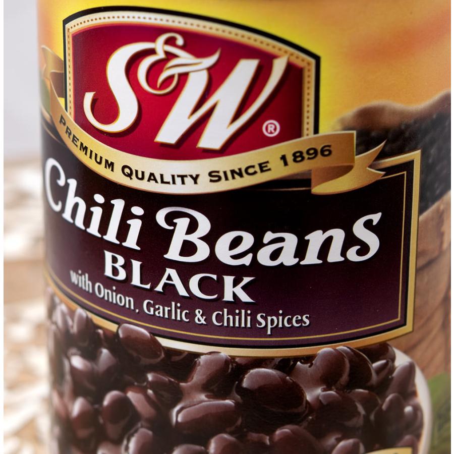 チリビーンズ S&W アメリカ ブラックビーンズ ブラックチリビーンズ 425g 缶詰 Black Chili Beans (S&W)｜tirakita-shop｜04