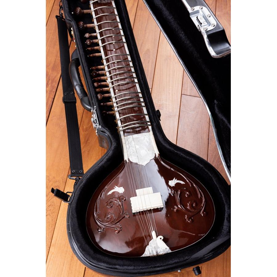 楽器 シタール Sitar インド (Kartar Music House社製)シンプルシタールセット（グラスファイバーケース） 弦楽器｜tirakita-shop｜04