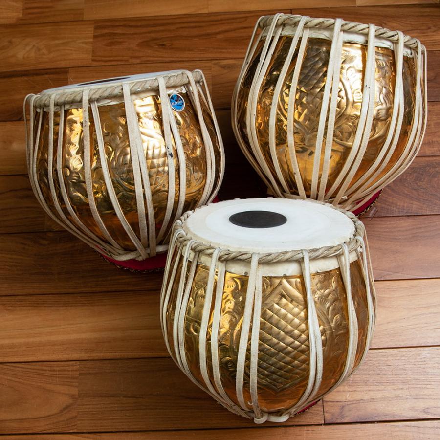 タブラ 大・小セット　インド民族楽器 タブラセット、インドの太鼓、ステンレススチール製の