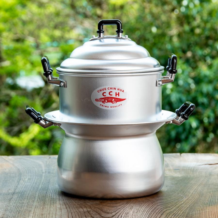 送料無料 タイ蒸し器 アルミ蒸し器 蒸し鍋 タイ調理器具 モー・スン