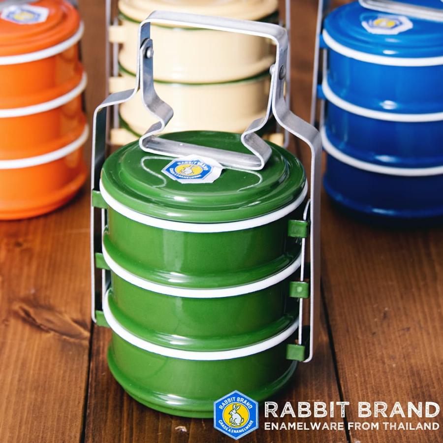 弁当箱 ランチボックス ラビットブランド ホーロー 〔3段〕RABBIT