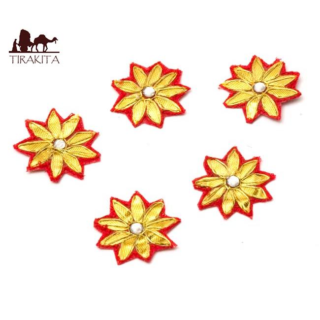 手芸 アジア アップリケ インドの刺繍アップリケ 花 5個セット 赤 アジアン ネパールワッペン 布 Id Wapen 9 インド アジア雑貨ティラキタ 通販 Yahoo ショッピング