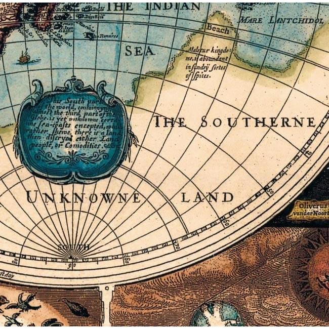 地図 アンティーク地図 古地図 世界地図 (17世紀)アンティーク地図ポスター A NEW AND ACCVRAT MAP OF THE WORLD
