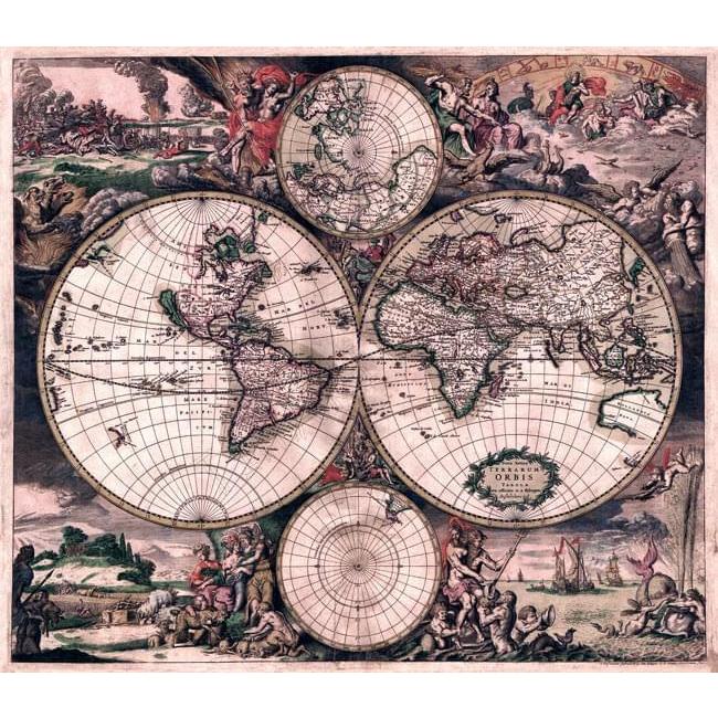 地図 アンティーク地図 古地図 世界地図 (17世紀)アンティーク 地図 アンティーク地図 古地図 世界地図 (17世紀)アンティーク