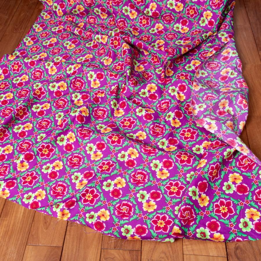 商用利用可 東北大花布 客家花布 牡丹四季花 〔1m単位切り売り〕アジア