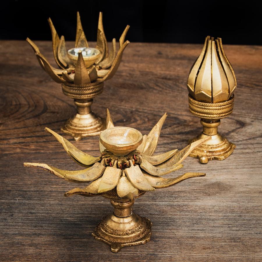 キャンドルスタンド お香立て ロータス 蓮の花 ロータスのお香