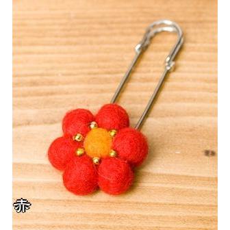ストール ピン ブローチ フェルトのお花ブローチ （ピン付き） バッチ