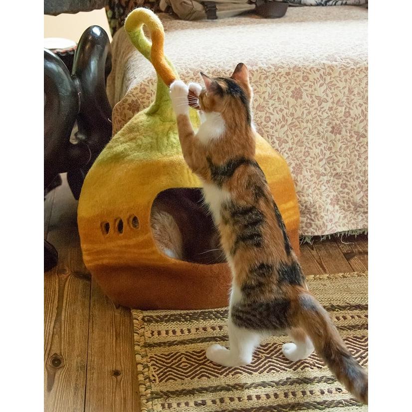 ㉑★キャットハウス★テラス付★ハンドメイド★猫ちゃんに★手作り 楽天市場】【期間限定P5倍】トンネル爪とぎ 猫 爪とぎ キャット