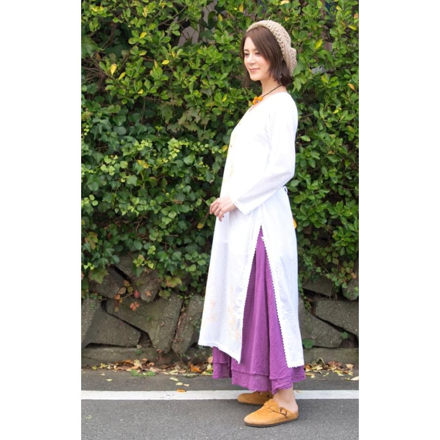 タグ付✨️albumdifamiglia コットンストレッチワンピースチュニック 麻100%素材 後ろボタンでバックシルエットもバッチリ シンプルで