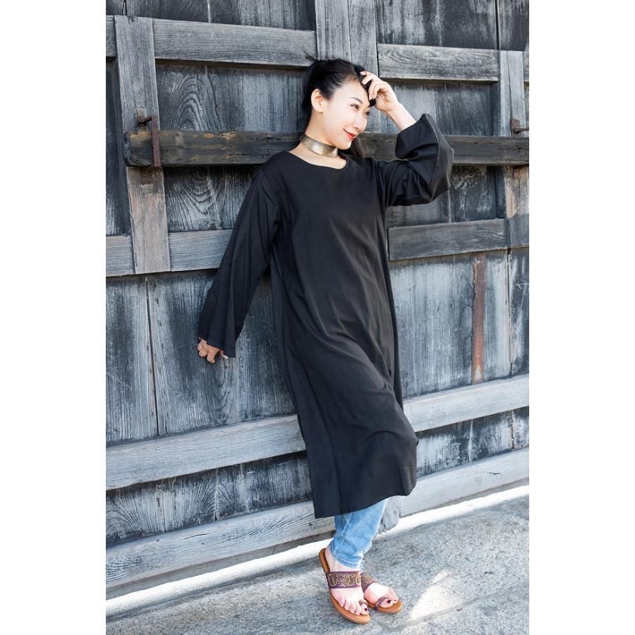 ワンピース チュニック クルティ シンプル シンプルコットンの