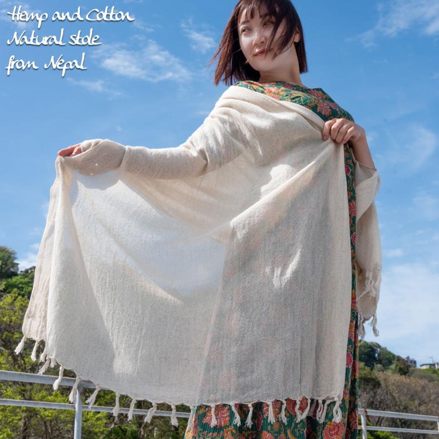 ショール ストール マフラー ブランケット ネパールコットンとヘンプの