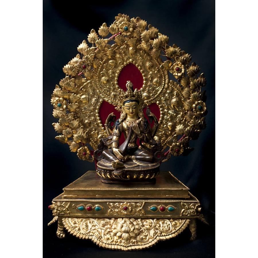 仏像 銅造鍍金仕上げ 神像 台 神像・仏像用台座 安置 チベット