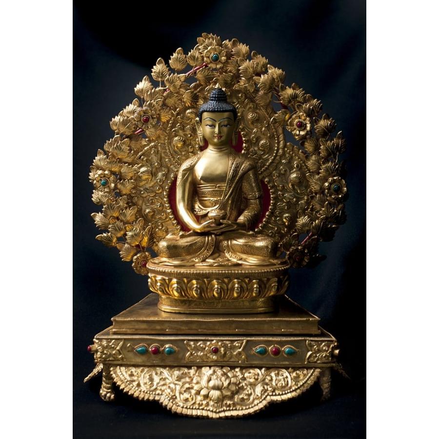 仏像 銅造鍍金仕上げ 神像 台 神像・仏像用台座 安置 チベット