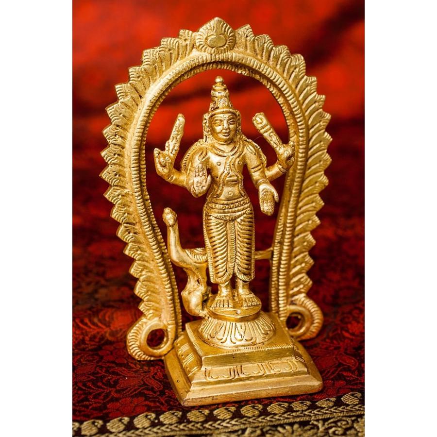 置物 ムルガン スカンダ Murugan Skanda ブラス製 高さ：約12.5