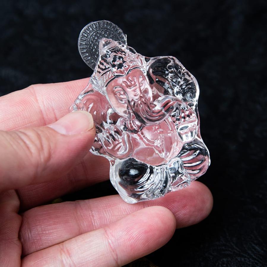 超レア葉っぱグレーアベンチュリン☆ガネーシャ神様 AA0117 【プレミアム】 ガネーシャ像（シャイニング