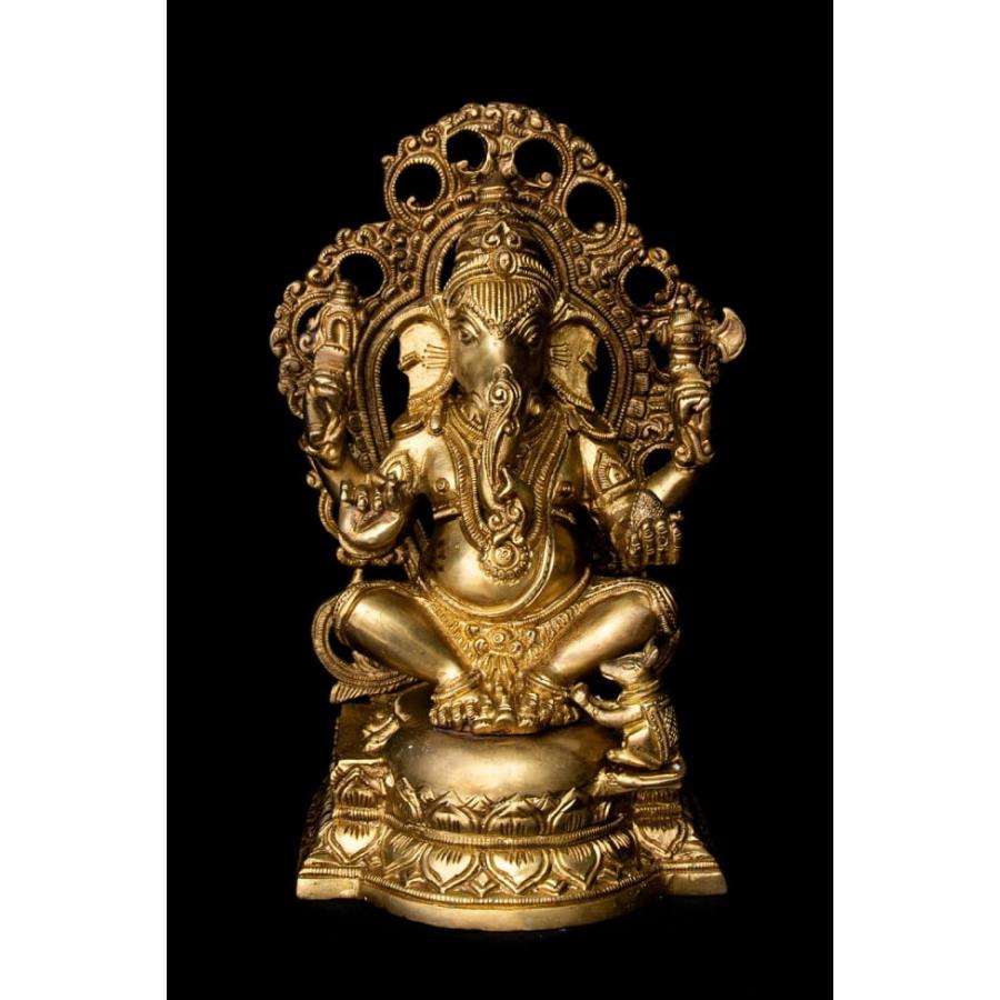送料無料 ガネーシャ 神様像 ガネーシュ ガナパティ ブラス 座りガネーシャ 25 5ｃｍ インド 置物 エスニック アジア 雑貨 Kitchen4all Nl
