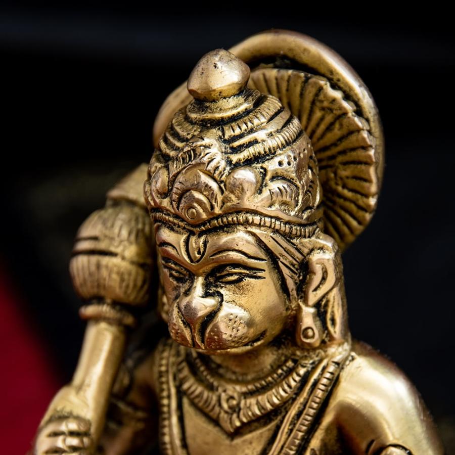 送料無料 ハヌマーン 神様像 ラーマーヤナ 猿族の王子様 坐像(高