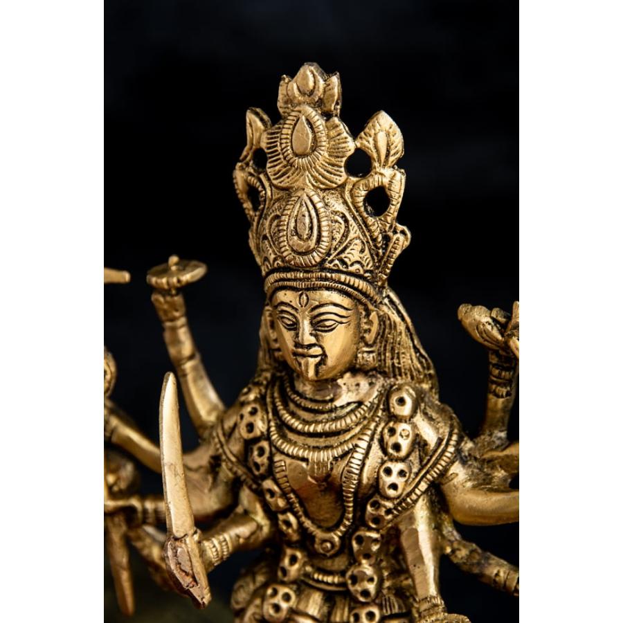 お徳用 送料無料 カーリー 神様像 ラーマーヤナ 殺戮の女神 ブラス製 カーリー立像 23cm インド 置物 エスニック アジア