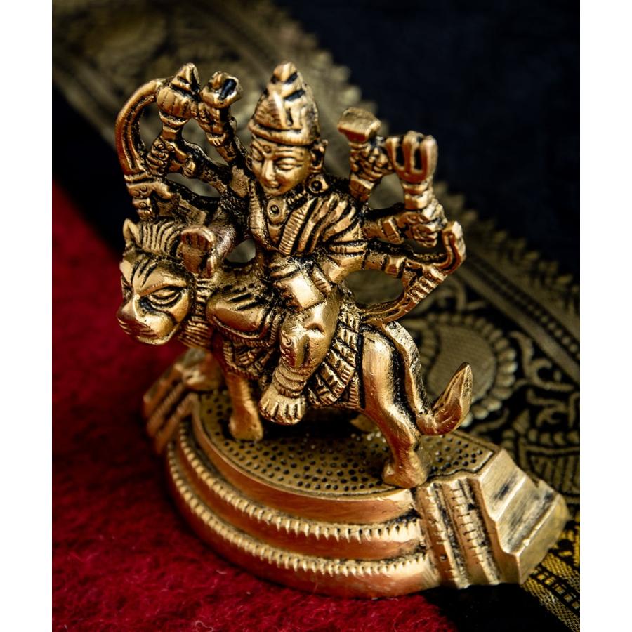 ドゥルガー 神様像 インド神話 虎 ブラス製 9cm 置物 エスニック アジア 雑貨｜tirakita-shop｜05