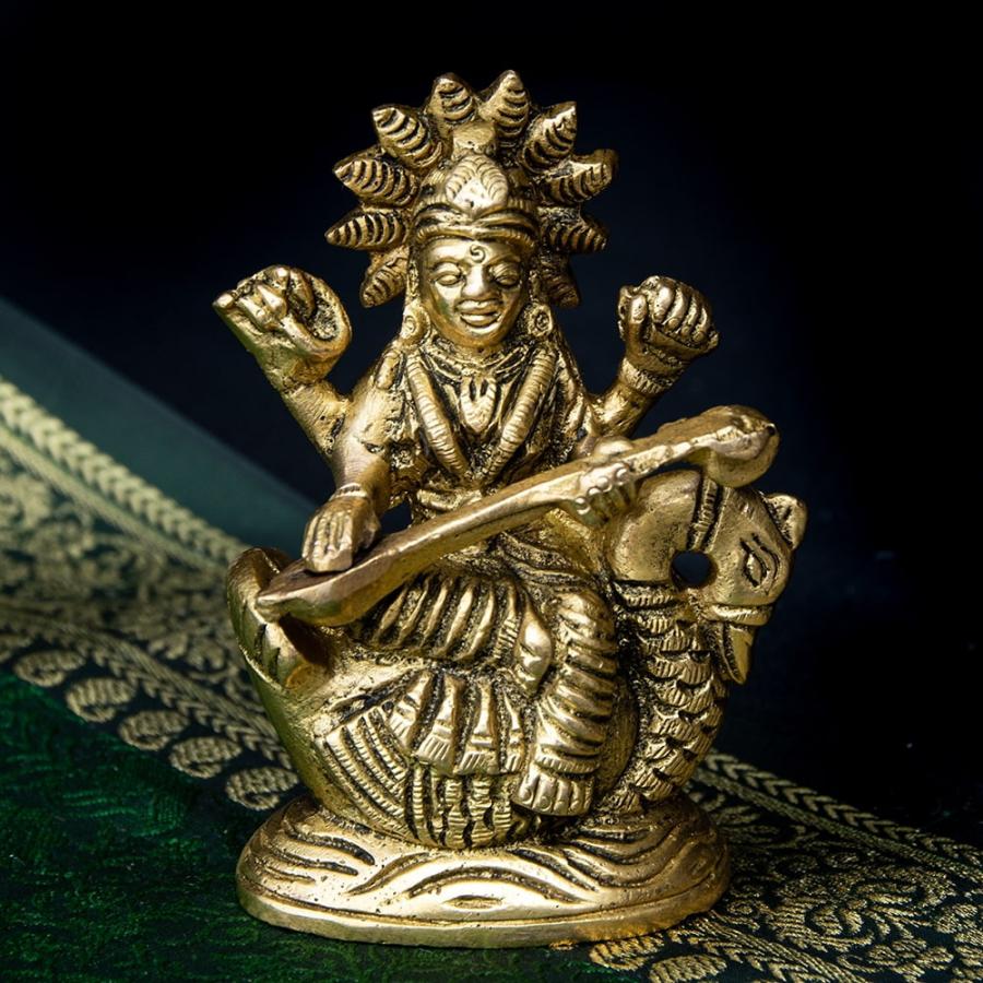 サラスバティ サラスヴァティ 音楽 学問 ブラス製 サラスヴァティ像 8 5cm インド 神様 置物 エスニック アジア Ti Rsdl 1509 インド アジア雑貨ティラキタ 通販 Yahoo ショッピング