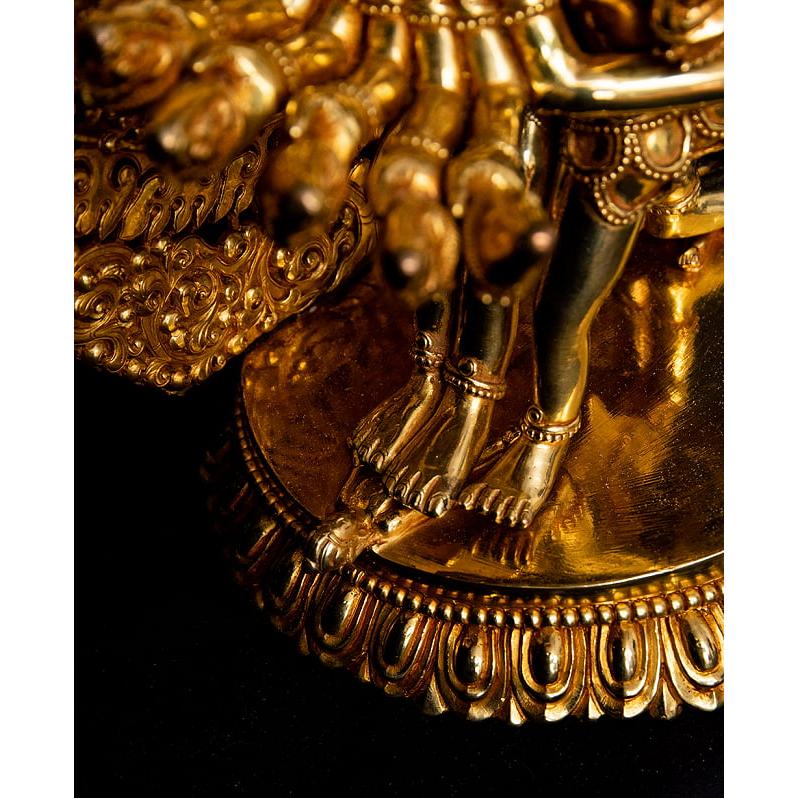 送料無料 銅造鍍金仕上げ 大悲空智金剛 ヘーヴァジュラ hevajra