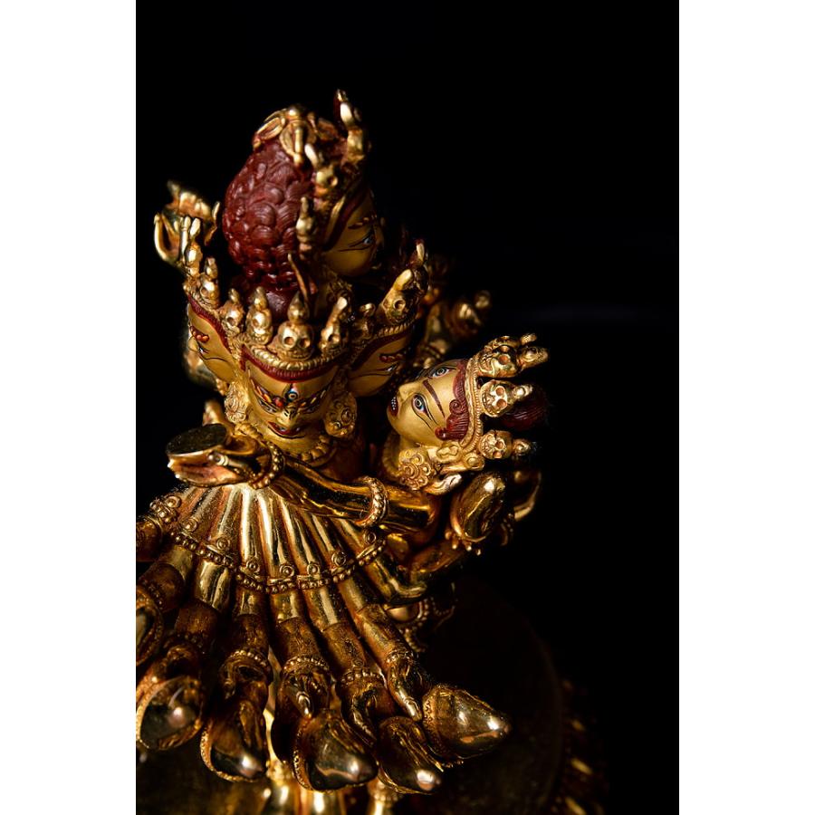 送料無料 銅造鍍金仕上げ 大悲空智金剛 ヘーヴァジュラ hevajra